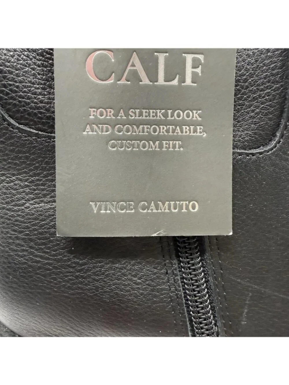Vince Camuto Jorshie OTK Boot Size 6 Black Leather Block Heel Old Money Fall